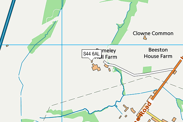 S44 6AL map - OS VectorMap District (Ordnance Survey)