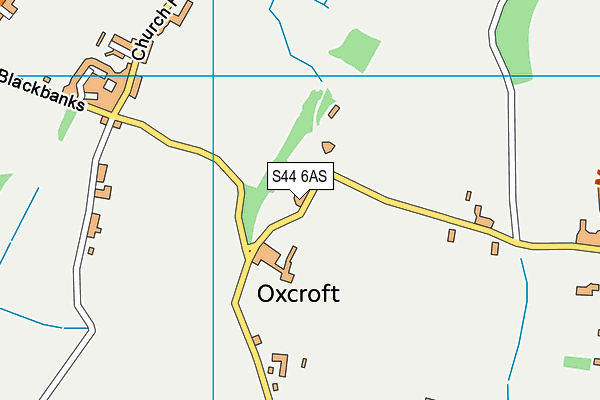 S44 6AS map - OS VectorMap District (Ordnance Survey)