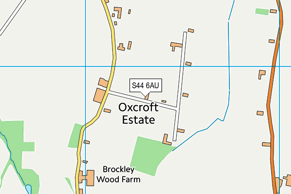 S44 6AU map - OS VectorMap District (Ordnance Survey)