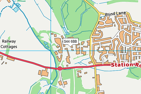 S44 6BB map - OS VectorMap District (Ordnance Survey)