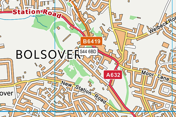 S44 6BD map - OS VectorMap District (Ordnance Survey)