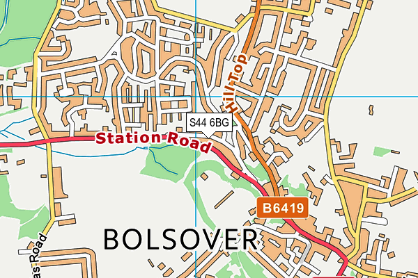 S44 6BG map - OS VectorMap District (Ordnance Survey)