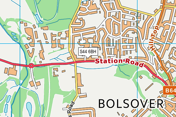 S44 6BH map - OS VectorMap District (Ordnance Survey)