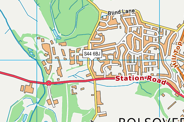 S44 6BJ map - OS VectorMap District (Ordnance Survey)