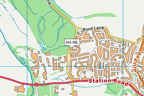 S44 6BL map - OS VectorMap District (Ordnance Survey)