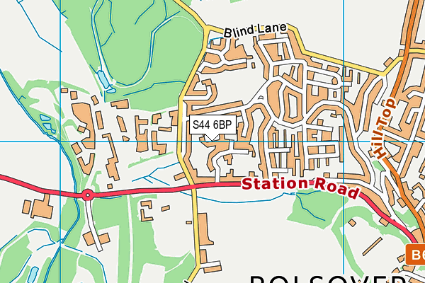 S44 6BP map - OS VectorMap District (Ordnance Survey)