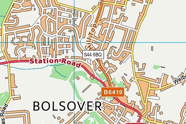 S44 6BQ map - OS VectorMap District (Ordnance Survey)