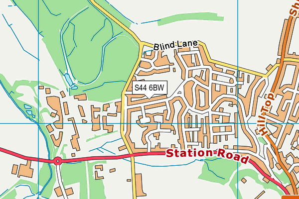 S44 6BW map - OS VectorMap District (Ordnance Survey)