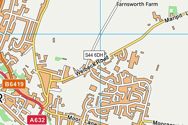 S44 6DH map - OS VectorMap District (Ordnance Survey)