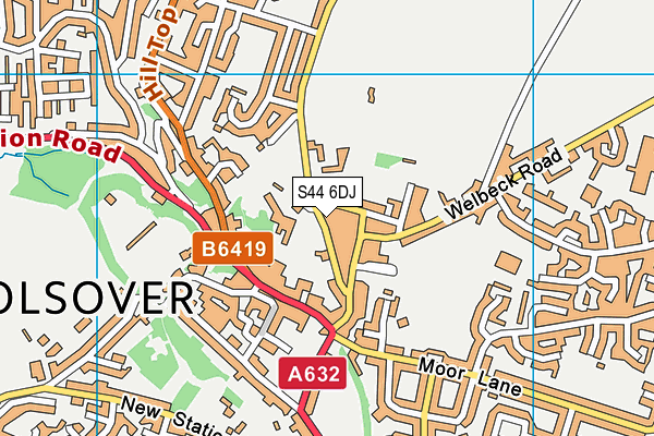 S44 6DJ map - OS VectorMap District (Ordnance Survey)