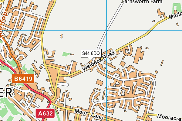 S44 6DQ map - OS VectorMap District (Ordnance Survey)