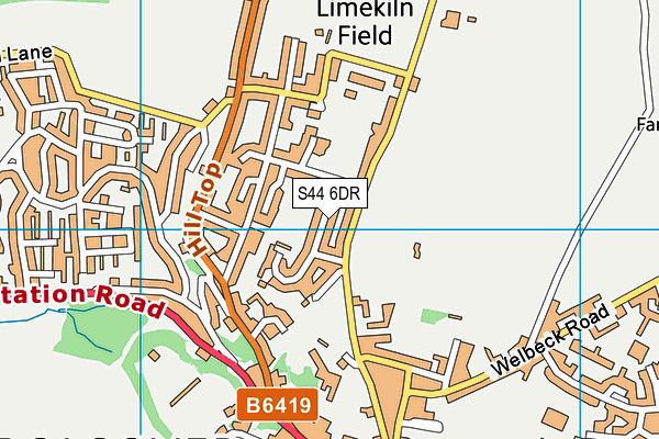 S44 6DR map - OS VectorMap District (Ordnance Survey)