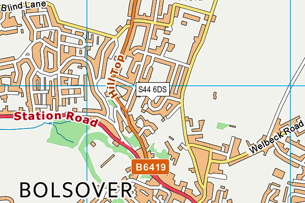 S44 6DS map - OS VectorMap District (Ordnance Survey)