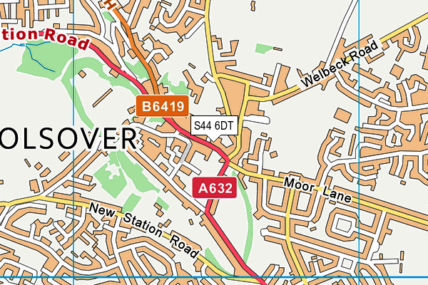 S44 6DT map - OS VectorMap District (Ordnance Survey)