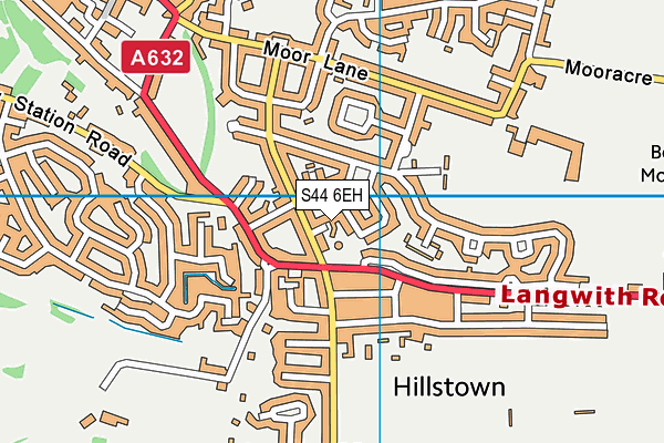 S44 6EH map - OS VectorMap District (Ordnance Survey)