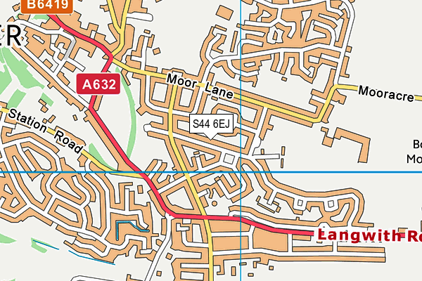 S44 6EJ map - OS VectorMap District (Ordnance Survey)