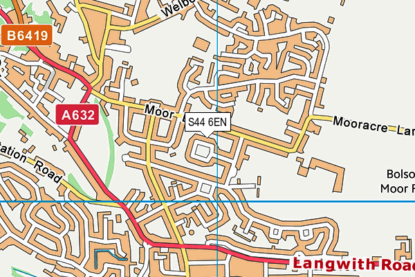 S44 6EN map - OS VectorMap District (Ordnance Survey)