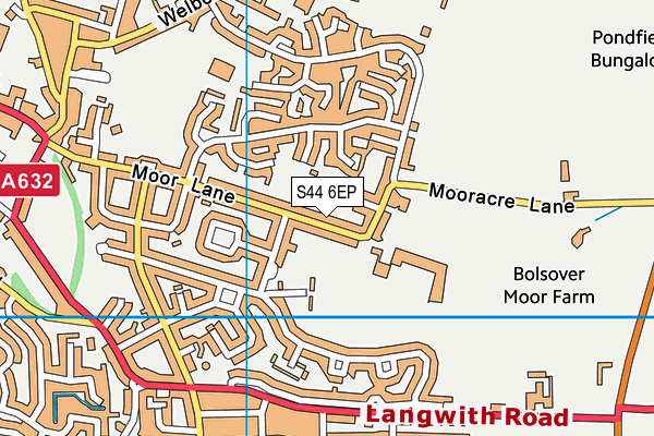 S44 6EP map - OS VectorMap District (Ordnance Survey)