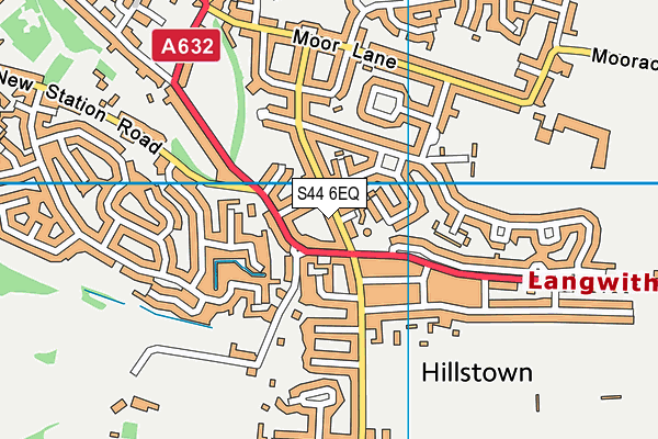 S44 6EQ map - OS VectorMap District (Ordnance Survey)