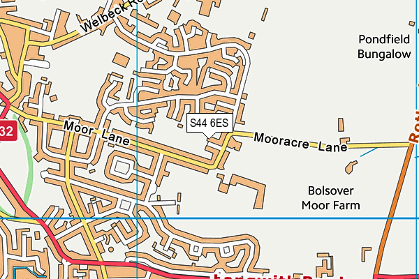 S44 6ES map - OS VectorMap District (Ordnance Survey)