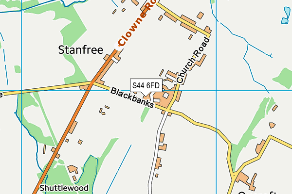 S44 6FD map - OS VectorMap District (Ordnance Survey)