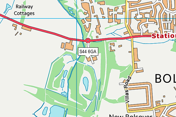 S44 6GA map - OS VectorMap District (Ordnance Survey)