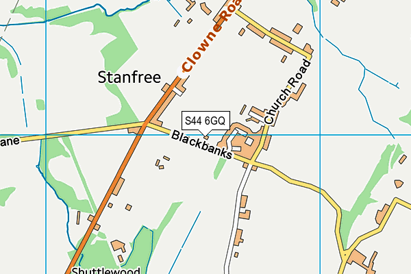 S44 6GQ map - OS VectorMap District (Ordnance Survey)