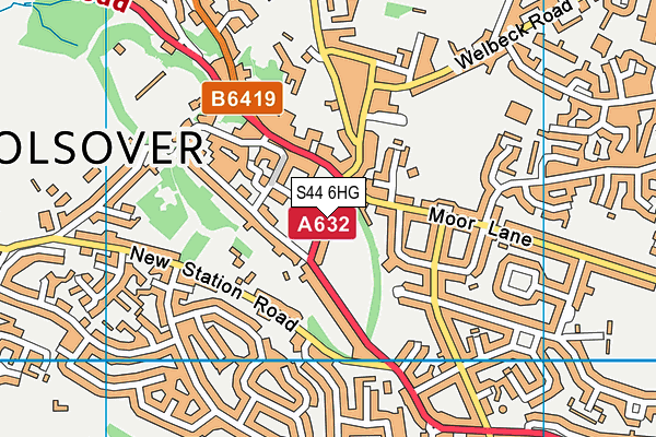 S44 6HG map - OS VectorMap District (Ordnance Survey)