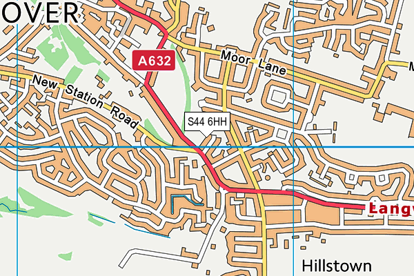 S44 6HH map - OS VectorMap District (Ordnance Survey)