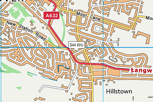 S44 6HJ map - OS VectorMap District (Ordnance Survey)