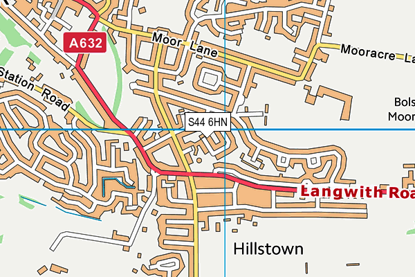 S44 6HN map - OS VectorMap District (Ordnance Survey)