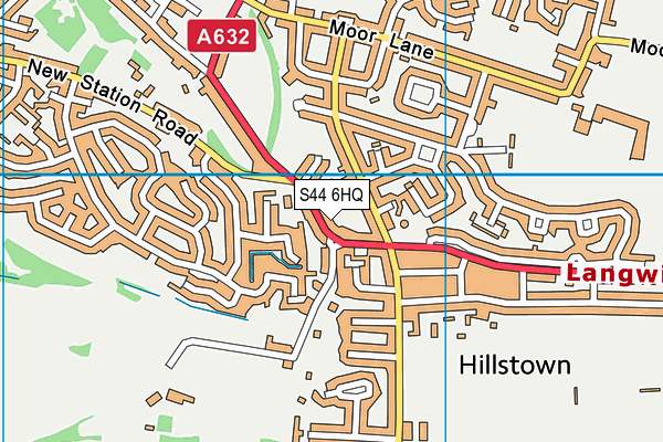 S44 6HQ map - OS VectorMap District (Ordnance Survey)