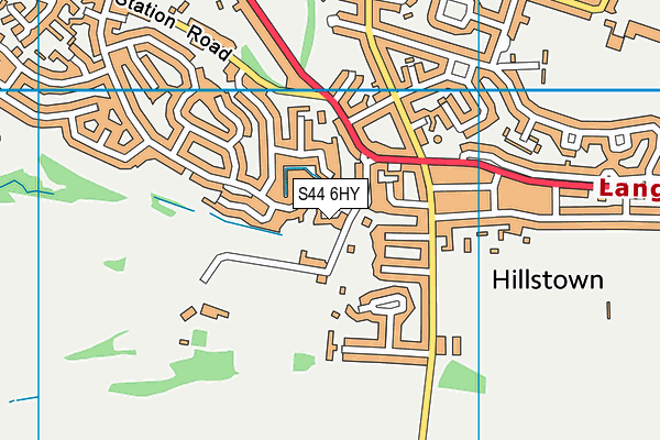 S44 6HY map - OS VectorMap District (Ordnance Survey)