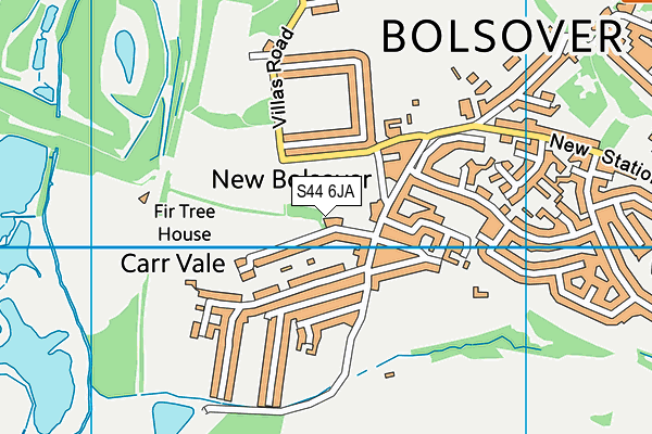 S44 6JA map - OS VectorMap District (Ordnance Survey)