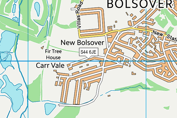 S44 6JE map - OS VectorMap District (Ordnance Survey)