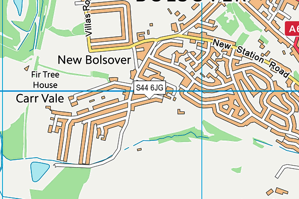 S44 6JG map - OS VectorMap District (Ordnance Survey)