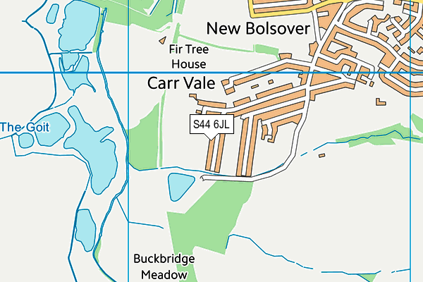 S44 6JL map - OS VectorMap District (Ordnance Survey)