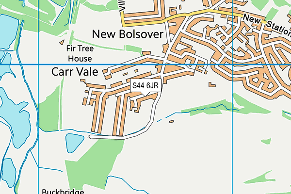 S44 6JR map - OS VectorMap District (Ordnance Survey)