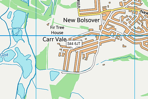 S44 6JT map - OS VectorMap District (Ordnance Survey)