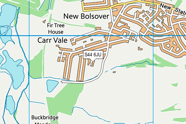 S44 6JU map - OS VectorMap District (Ordnance Survey)