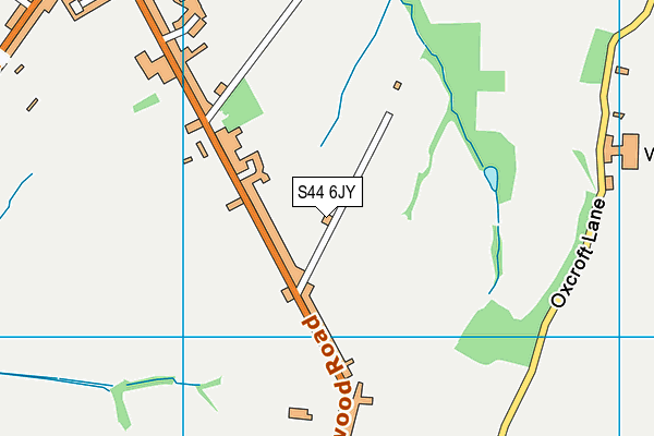 S44 6JY map - OS VectorMap District (Ordnance Survey)