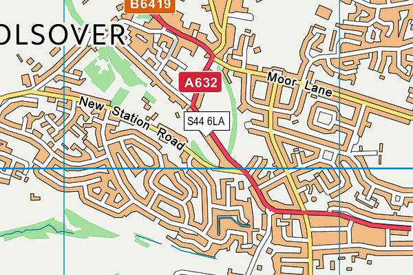S44 6LA map - OS VectorMap District (Ordnance Survey)
