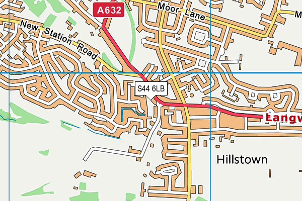 S44 6LB map - OS VectorMap District (Ordnance Survey)