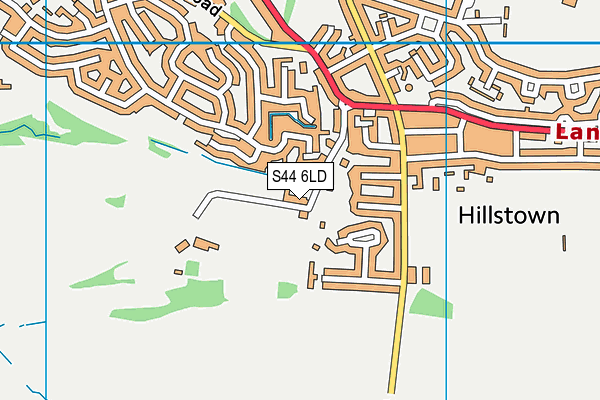 S44 6LD map - OS VectorMap District (Ordnance Survey)