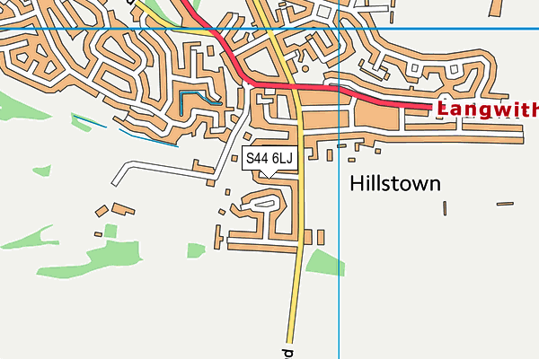 S44 6LJ map - OS VectorMap District (Ordnance Survey)