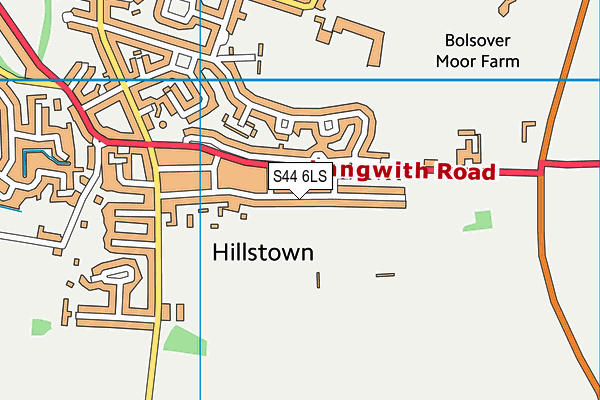 S44 6LS map - OS VectorMap District (Ordnance Survey)