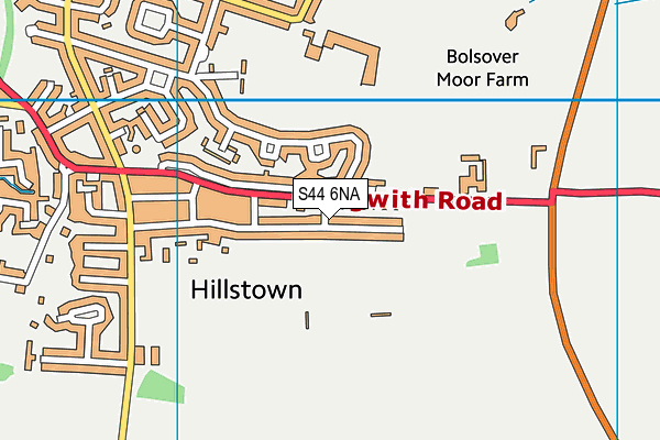 S44 6NA map - OS VectorMap District (Ordnance Survey)