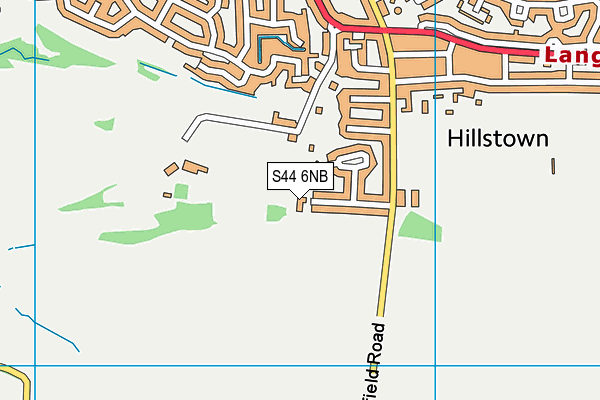 S44 6NB map - OS VectorMap District (Ordnance Survey)