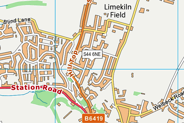 S44 6NE map - OS VectorMap District (Ordnance Survey)