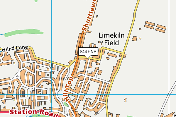 S44 6NP map - OS VectorMap District (Ordnance Survey)